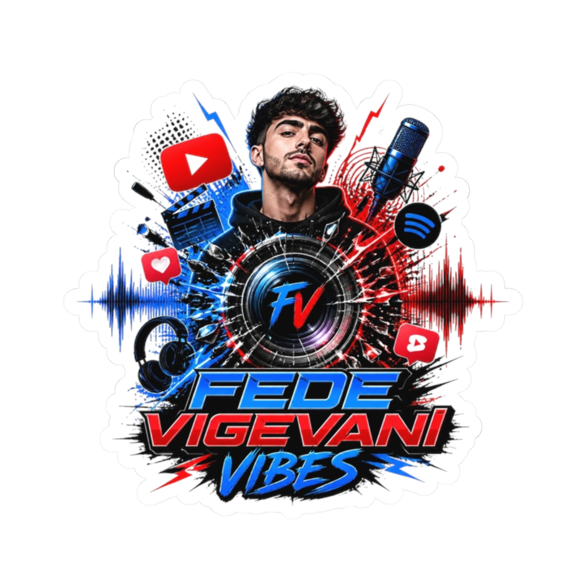 Fede Vigevani "Fede Vigevani Vibes" Sticker - Official stickers merchandise