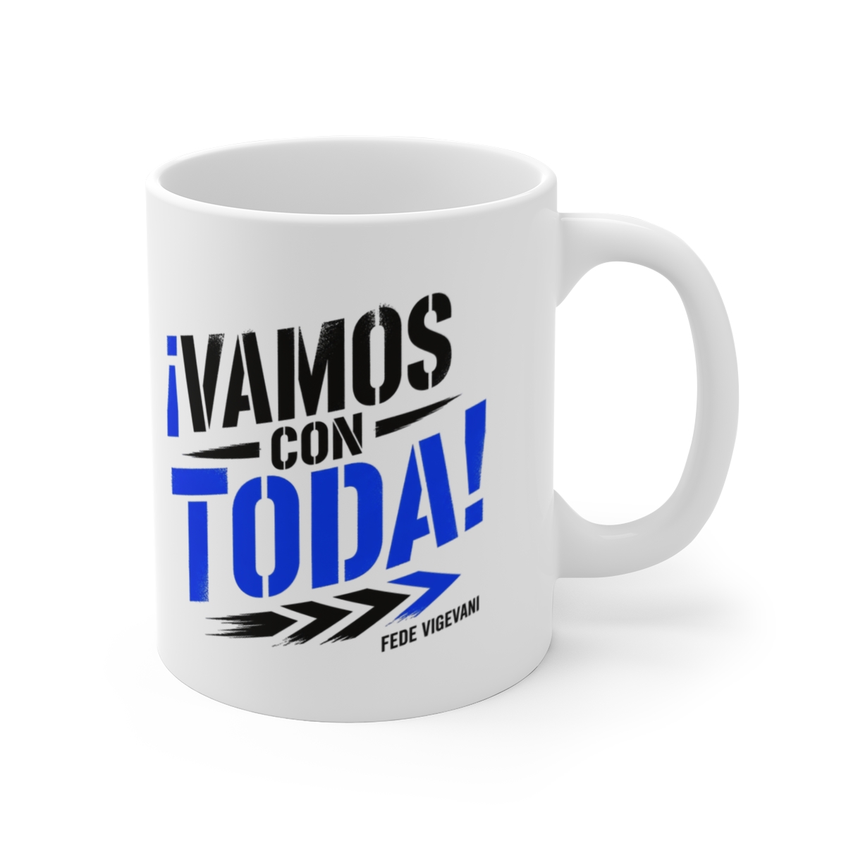 Fede Vigevani "¡Vamos con Toda!" White Mug