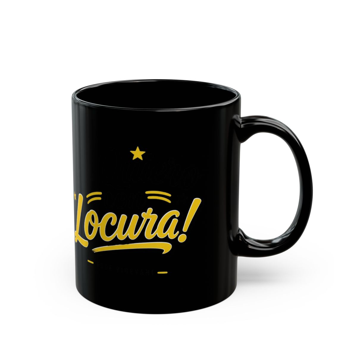 Fede Vigevani "Te Quiero con Locura!" Black Mug - Official mugs merchandise