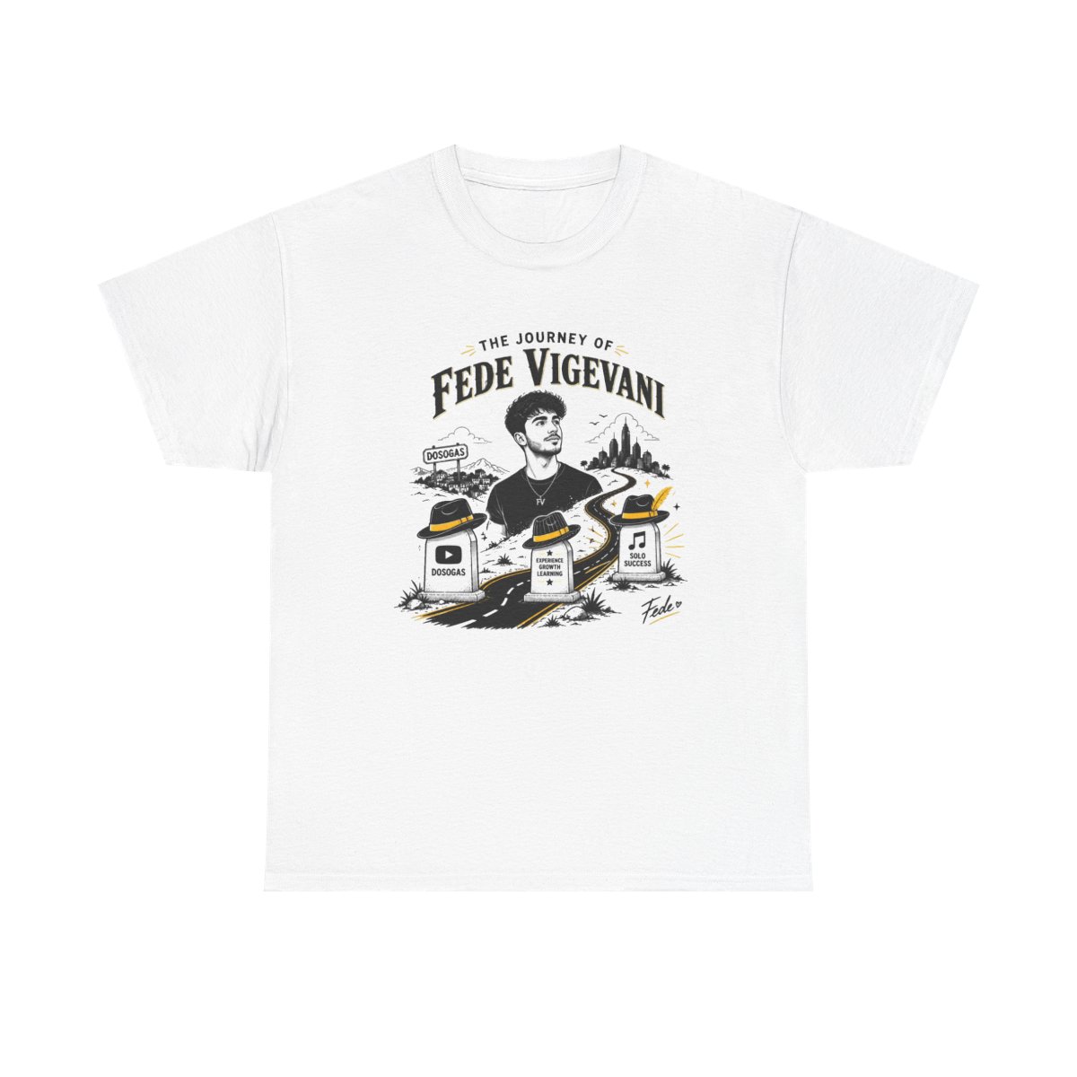 Fede Vigevani "The Journey of Fede Vigevani" Unisex Tee - Official t-shirts merchandise