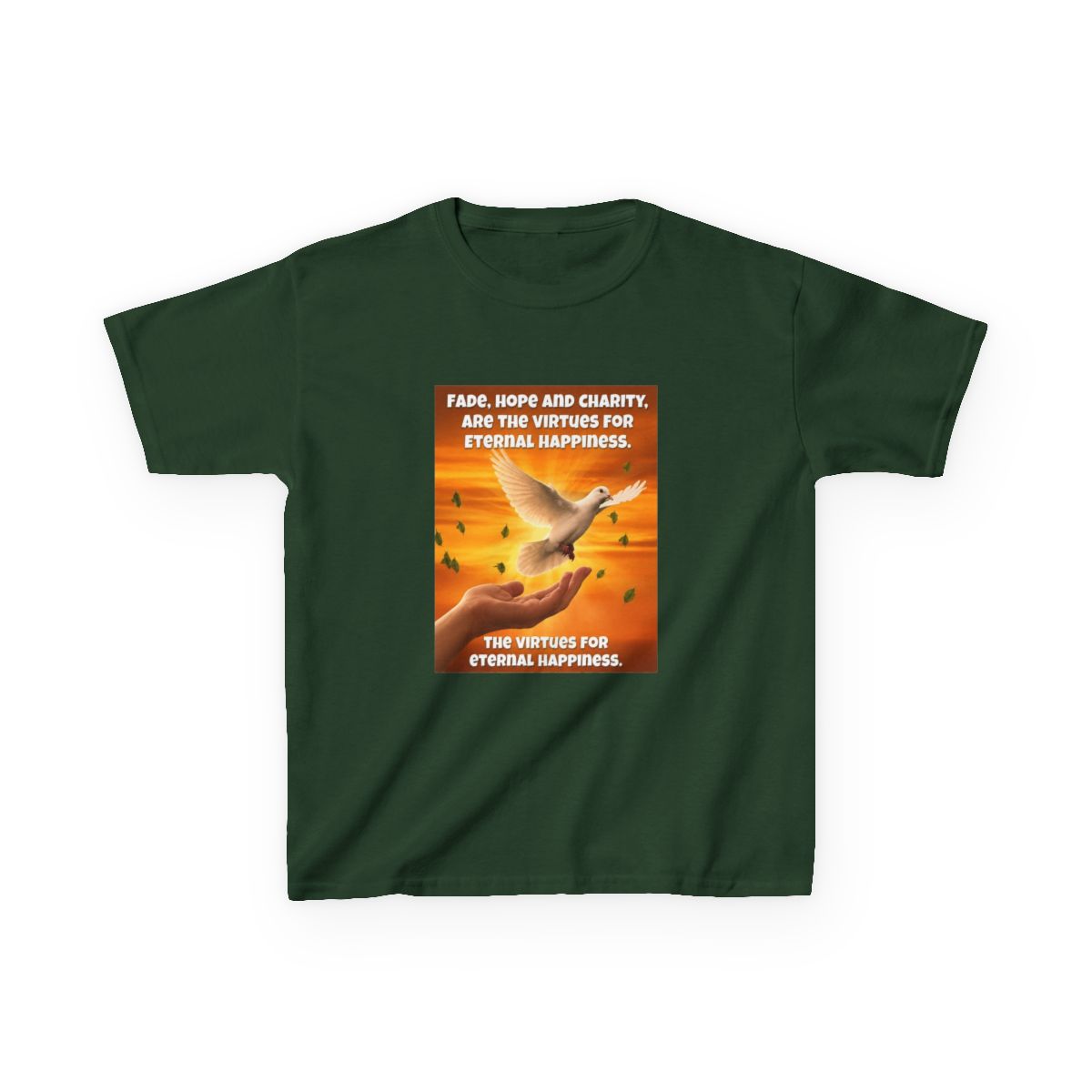 Fede, speranza e carita, sono le virtu per l'eterna felicita Kids T-Shirt | Fede Vigevani - alternate angle 5, merchandise